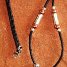 copper & silver teardrop pendant & cord adult necklace jewelry bead craft KIT