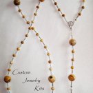 tan jasper stone rosary adult beads KIT All Inc w pictured instructions EASY
