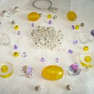 loose bead mix jewelry making supplies w wire clasp beads ALL INCL yellow KIT G