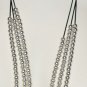 Triple strand long cord with silver bead necklace w extender great for layering
