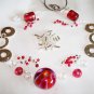 rose clear bead jewelry making supplies w wire clasp beads ALL INC hoop KIT MM