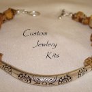 tan jasper & tube bead adult bracelet jewelry bead craft kit all included easy