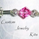 pink crystal stretch bracelet bead kit w Swarovski elements great layered