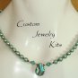 sea green crystal pearl & natural abalone MOP pendant necklace jewelry Kit EASY