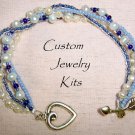 4 strand white blue freshwater pearl adult bracelet jewelry Kit ALL inc EASY
