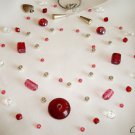 bead mix jewelry making supplies w wire clasp beads ALL INC fuscia heart KIT GG