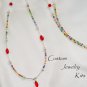 multicolor red bead lanyard tag holder adult jewelry bead kit 36" all incTEACHER
