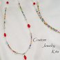 multicolor red bead lanyard tag holder adult jewelry bead kit 36" all incTEACHER