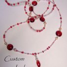 rose glass, freshwater pearl lanyard tag holder adult jewelry bead kit all inc