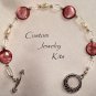 berry pink shell freshwater pearl crystal accent bracelet jewelry bead craft kit
