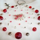 bead mix jewelry making supplies w wire clasp beads ALL INC rose cross KIT FF