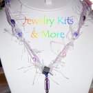 lavender purple necklace bead fabric adult jewelry making supply bead KIT EZ ins