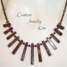 brown gold bronzite stone stick necklace bead KITeverything included easy instr
