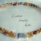 gold orange tan brown magnet clasp necklace jewelry supply bead kit all incl EZ