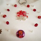 bead mix jewelry making supplies w wire clasp beads ALL INC fuscia heart KIT HH