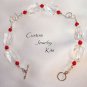 clear crystal red coral hoop adult bracelet jewelry bead craft kit all incl EZ