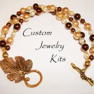 brown gold ivory crystal pearl leaf clasp bracelet beading supply kit all includ