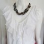women's express white lightweight summer knit ruffle sleeveless top small NWOT