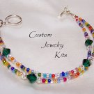 multicolor w Green Swarovski elements bracelet jewelry making bead KIT all inc