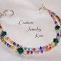 multicolor w Green Swarovski elements bracelet jewelry making bead KIT all inc