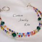 multicolor w Green Swarovski elements bracelet jewelry making bead KIT all inc