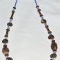 natural abalone blue quartz natural silver plated accented 17" handmade necklace