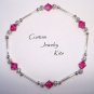 fuscia crystal stretch bracelet bead kit w Swarovski elements great layered