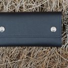 Black Genuine USA handmade Bikers Trucker Checkbook ID Credit Card Chain Wallet