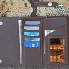 US made 12" Chain Genuine Leather Checkbook Trucker Long Leather Wallet - Brown