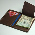 Proudly Made in USA 100% Cowhide Bifold Flip Leather Men Money Clip Wallet Brown