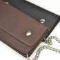Real Leather USA Handmade Zipper Long Wallet w/ Snap Loop Chain for Mens Biker