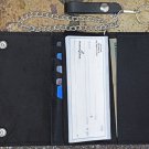 12" Chain Handcraft BLACK Leather Credit Card ID Trucker, Biker Chain Wallet