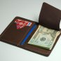 Brown Genuine Cowhide Bifold Flip Leather Men Money Clip Wallet Bill Made In USA