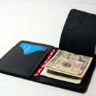 USA Hand made Bifold Flip Genuine Cowhide Leather Men's Money Clip Wallet Holder