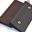 New Genuine Handmade USA Leather Men's Long Zipper Wallet Trucker Purse Chain