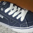 VANS Tory Navy Blue White Canvas Contrast Stitching Women Skate Sneakers Lace