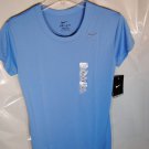 Nike 349014-010 Women's Performance Short Sleeve Tee Lt. Blue Dri-Fit Shirt Poly