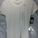 Nike 349014-100 Women's Performance Short Sleeve Tee WHITE  Dri-Fit Shirt Poly