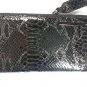 Kenneth Cole New York Large Leather Zip Around Wallet Black Python Snakeskin