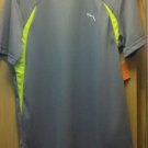 Puma Steel Grey Lime Green Punch Training Shirt Polyester New MSRP $25