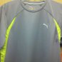 Puma Steel Grey Lime Green Punch Training Shirt Polyester New MSRP $25