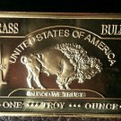 .999 Brass 1 Troy Ounce Bar- Buffalo Design Base Metal