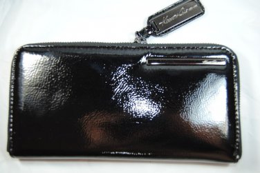 Kenneth Cole New York Large Leather Zip Around Wallet Black Python Snakeskin Sth