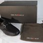Bruno Magli Giapo Men Designer Black Leather Driving Moccasins Shoes Calf $365