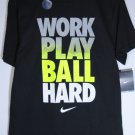 NIKE DRI-FIT Cotton 627246-010 MENS TRAINING T-SHIRT Black Work Play Ball Hard