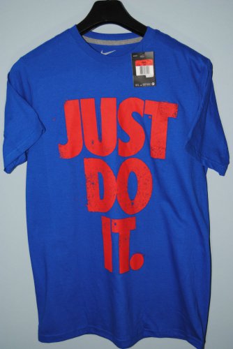 Nike Just Do It Splatter Mens T Shirt Gamer Blue University Red 100% Cotton