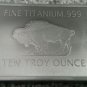 .999 Titanium 10 Troy Ounce Bar- Buffalo Design