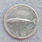 1967 Canadian Dime Silver BU Bullion Good condition