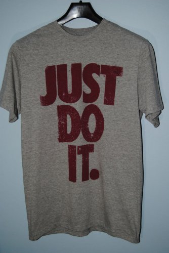 Nike Just Do It Splatter Mens T Shirt Dark Grey Team Red 100% Cotton