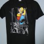 Homer Simpson T-Shirt Playing Guitar Black Short Sleeve Rock Black Bart Sm-XL